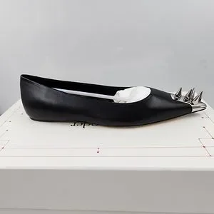 フラットシューズ Punk Ballet Flats - Alexander Mcqueen - Leather - Black/Silv Punk Ballet Flats - Alexander Mcqueen - Leather - Black/Silver